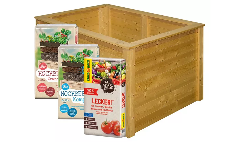 Mein Grünes Glück – Floragard Hochbeet-Komplettset torffrei
